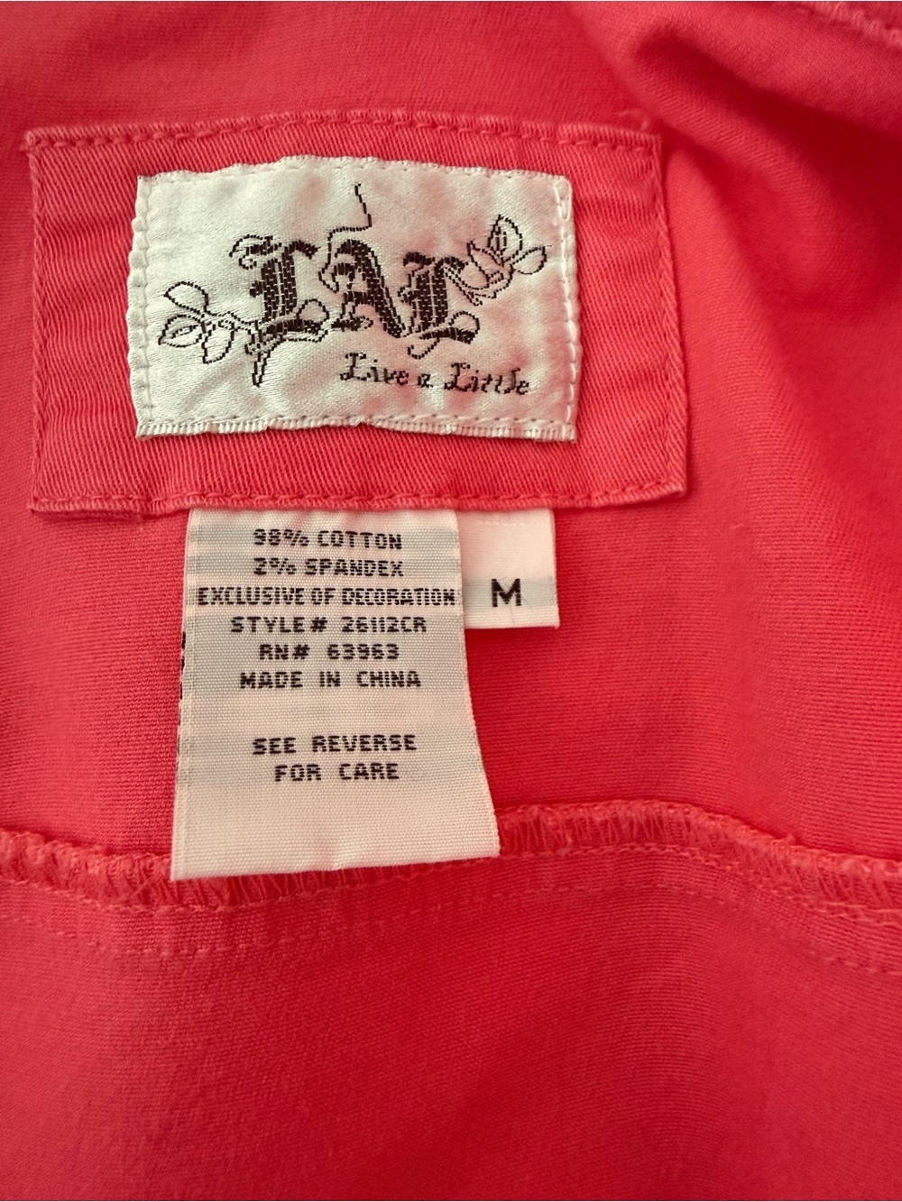 LIVE A LITTLE Denim / Twill Cotton Jacket in Salmon - Picture 11 of 12